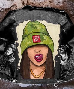 Green-hat Girl Denim Jacket For Women