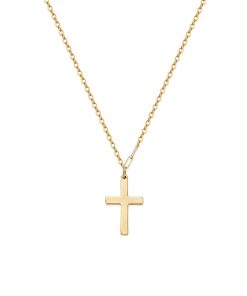 14K Gold Plated Small Cross Pendant Necklace