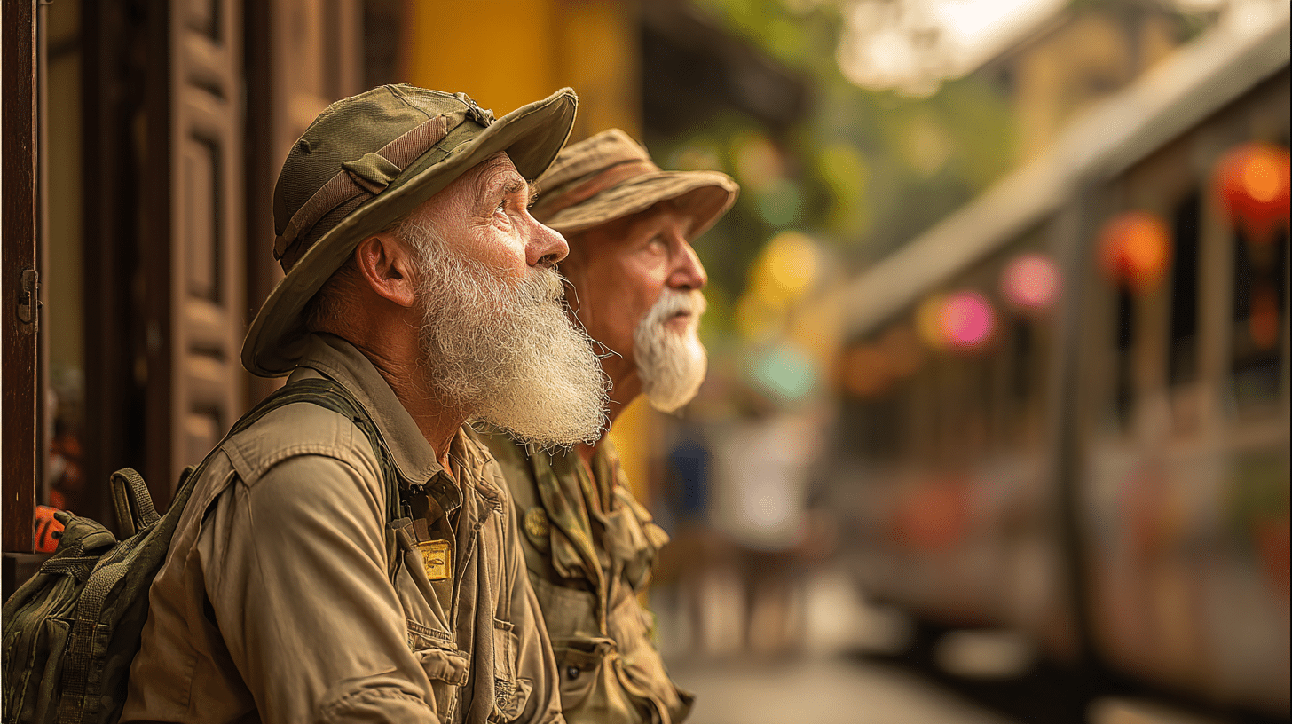 Photorealistic travel scene illustrating vietnam veterans hats for men — Vietnam Veterans Hats for Men: 7 Best Dad Gifts