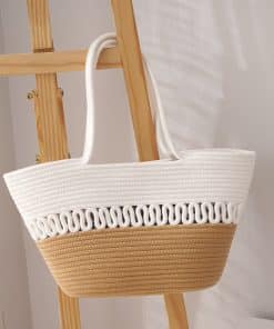 Large woven shoulder tote beach and market bag