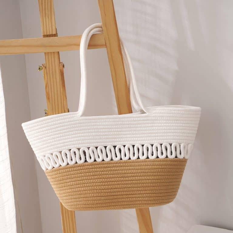 Large woven shoulder tote beach and market bag