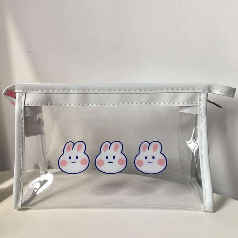 Clear transparent travel toiletry and makeup bag for airport security