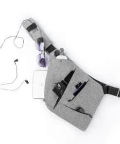Men's chest sling bag worn across the body