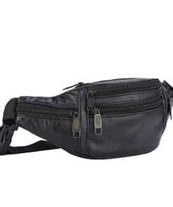 Men's leather crossbody chest sling bag for travel