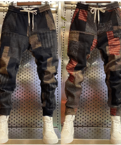 Printed baggy relaxed casual trousers for men