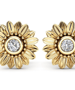 Sunflower stud earrings for women