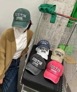 Washed denim baseball cap