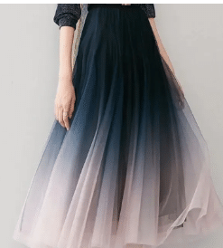 High waist gradient tulle mesh skirt