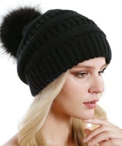 Plain ribbed knitted winter beanie hat