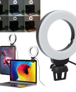 Video Conference 4 Inch Fill Light Computer Live Photography Light LED Selfie Light USB Powered Round Camera Lamp Dimmable L