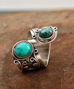 Vintage inlaid turquoise silver ring