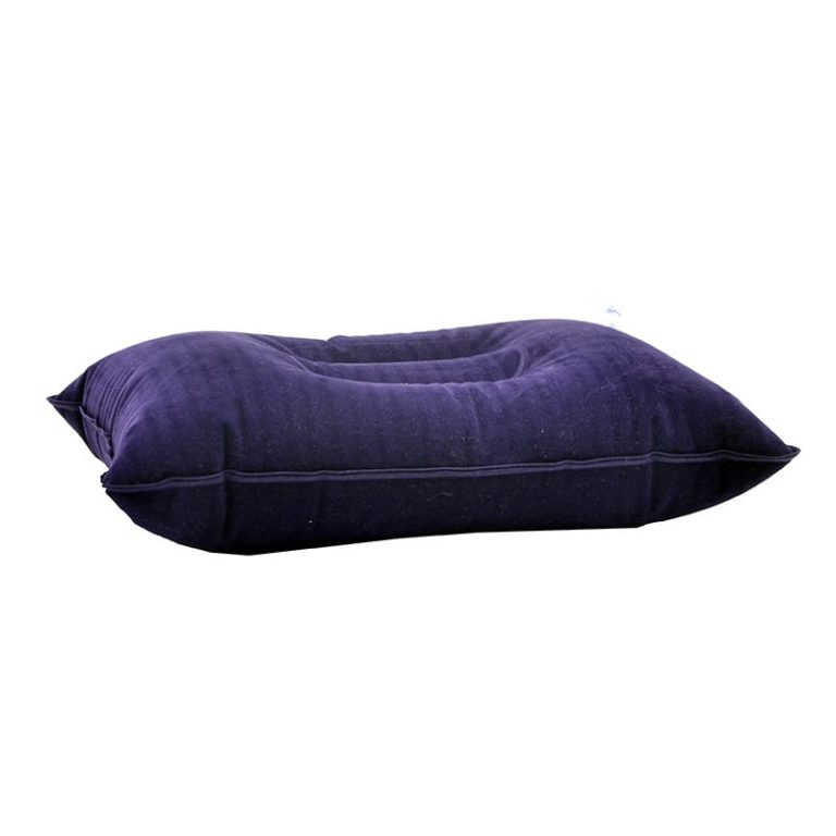Inflatable U-shaped travel neck pillow that packs down small