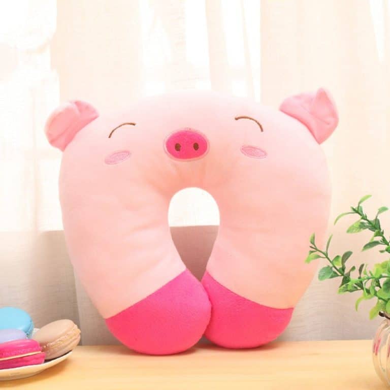 Cartoon animal U-shaped travel neck pillow for long-haul flights