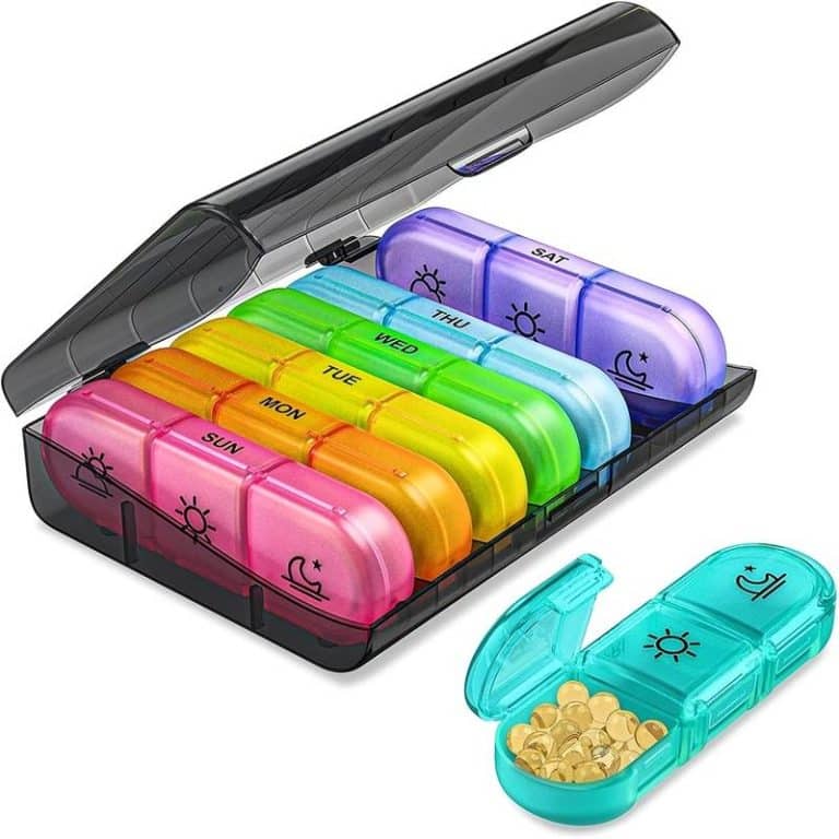 Weekly seven day pill organiser case for travel