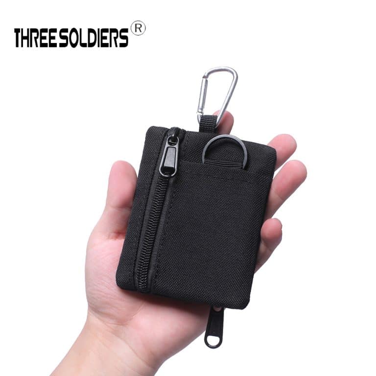 Compact belt pouch for keys and coins for hiking and travel
