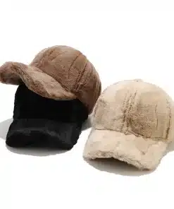 Plush lined winter baseball cap