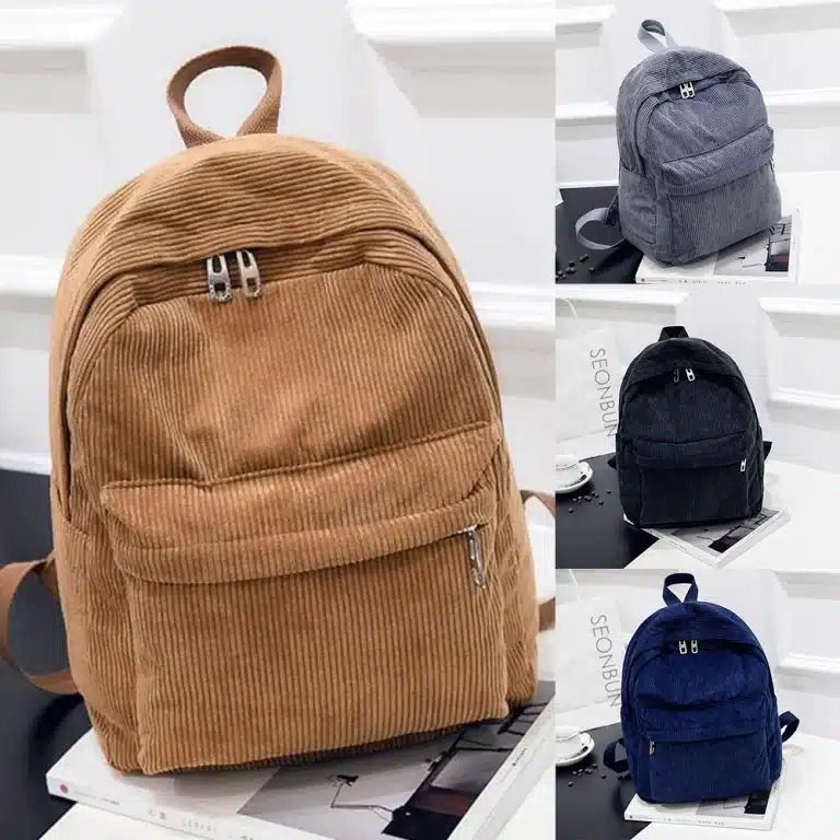 Casual corduroy backpack daypack for travel
