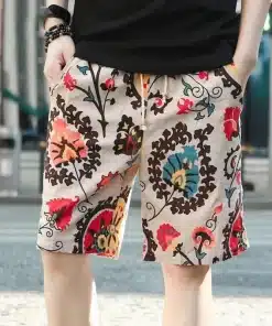 Printed drawstring casual summer shorts for men
