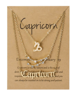 Zodiac star sign pendant necklace