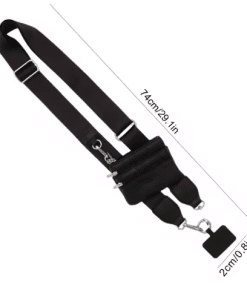 Crossbody phone strap pouch with zipped card pocket