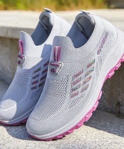 Women's breathable no lace soft sole summer walking shoes