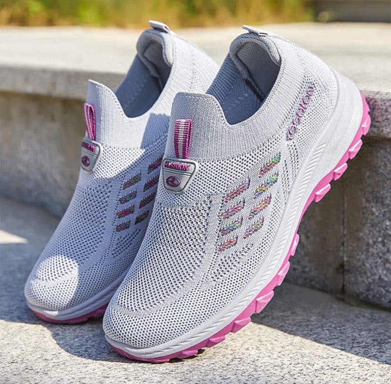 Women's breathable no lace soft sole summer walking shoes