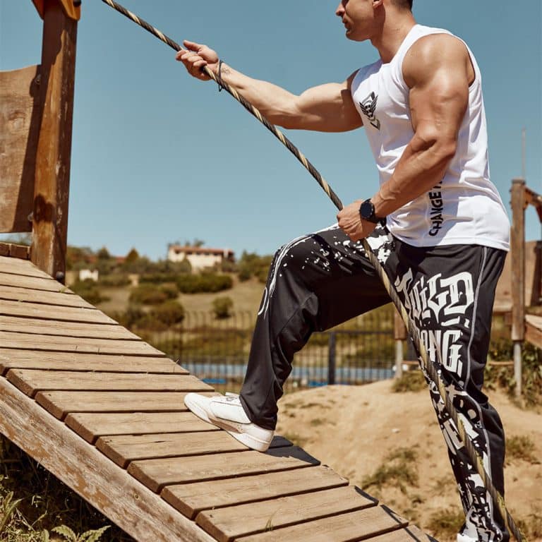 Loose quick dry printed sports trousers for men