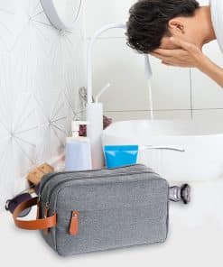 Hanging travel toiletry washbag with compartments