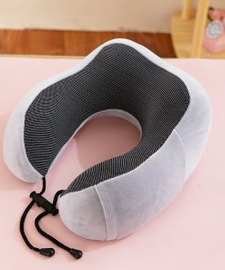 Memory foam U-shaped contoured travel neck pillow