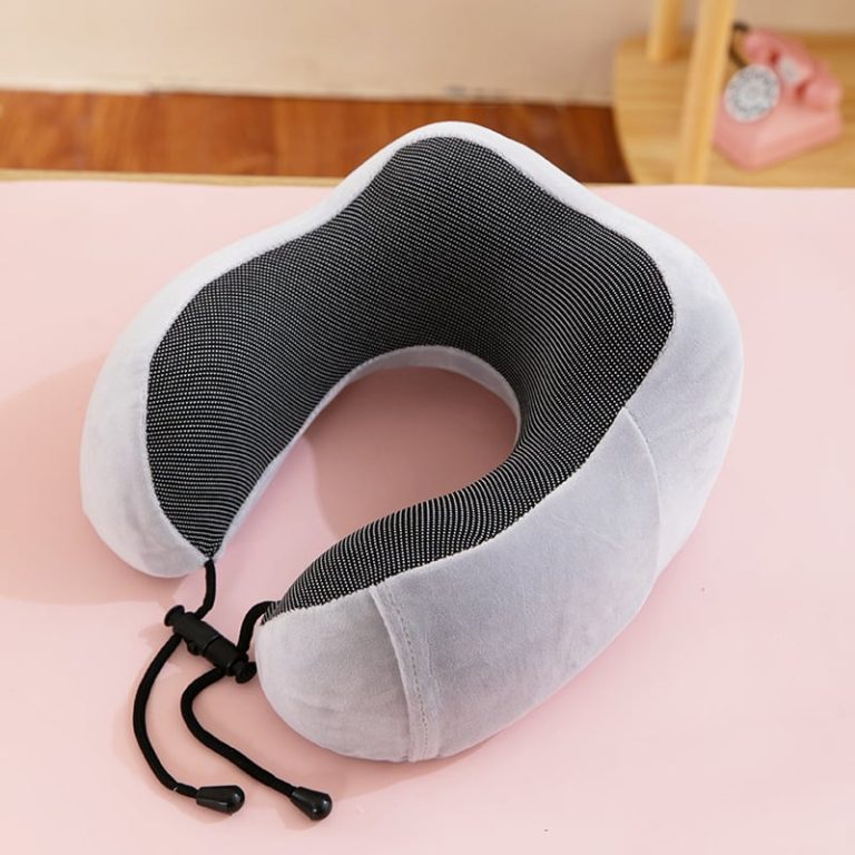 Memory foam U-shaped contoured travel neck pillow