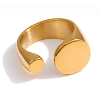 Geometric stainless steel ring band