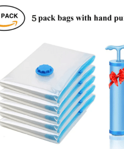 Vacuum compression space saver bags for travel packing