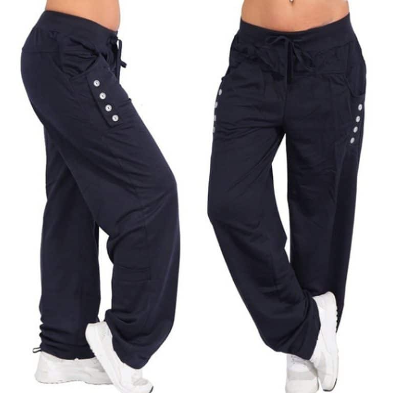 Casual lace-up waist trousers for women