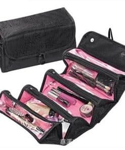 Hanging travel toiletry wash bag with hook