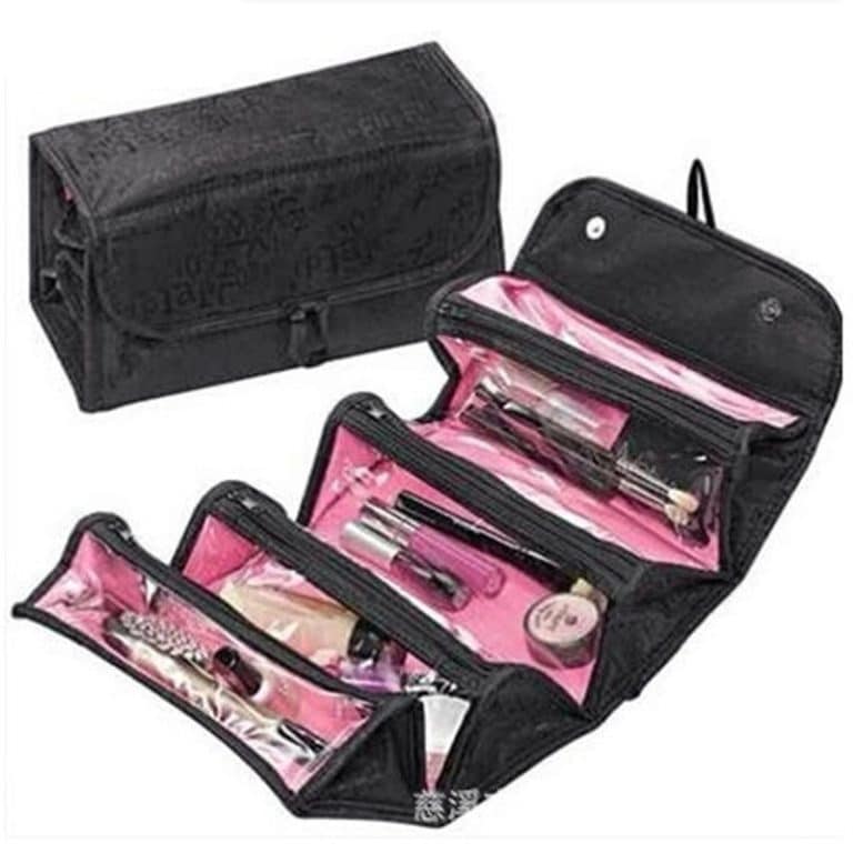 Hanging travel toiletry wash bag with hook
