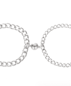 Magnetic matching heart charm bracelet set of two