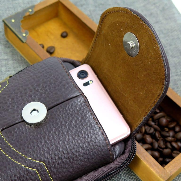 Leather under-clothing waist wallet money belt for travel
