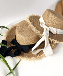 Handmade woven raffia beach sun hat