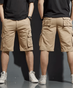 Structured urban utility cargo shorts for men