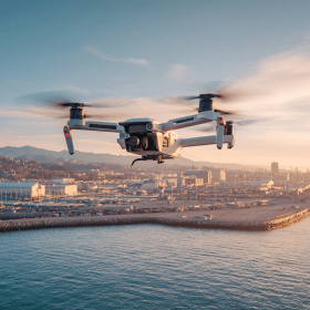 Photorealistic travel scene illustrating e58 folding aerial drone — E58 Folding Aerial Drone: 7 Reasons to Buy Now