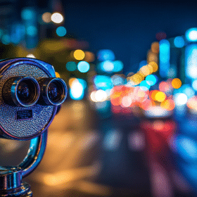 Photorealistic travel scene illustrating multi functional digital night vision telescope — Multi Functional Digital Night Vision Telescope: 7 Reasons