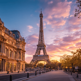 Photorealistic travel scene illustrating paris france in europe — Paris France in Europe: 7 Facts on France's President