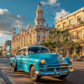 Photorealistic travel scene illustrating can americans travel to cuba — Can Americans Travel to Cuba? 7 Essential Tips