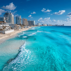 Photorealistic travel scene illustrating is cancun safe to travel — Is Cancun Safe to Travel? 7 Essential Safety Tips
