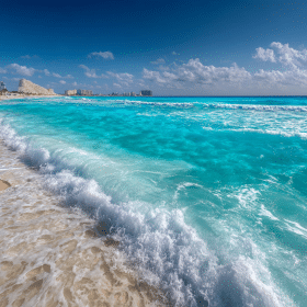 Photorealistic travel scene illustrating is it safe to travel to cancun — Is It Safe to Travel to Cancun? 7 Smart Safety Tips