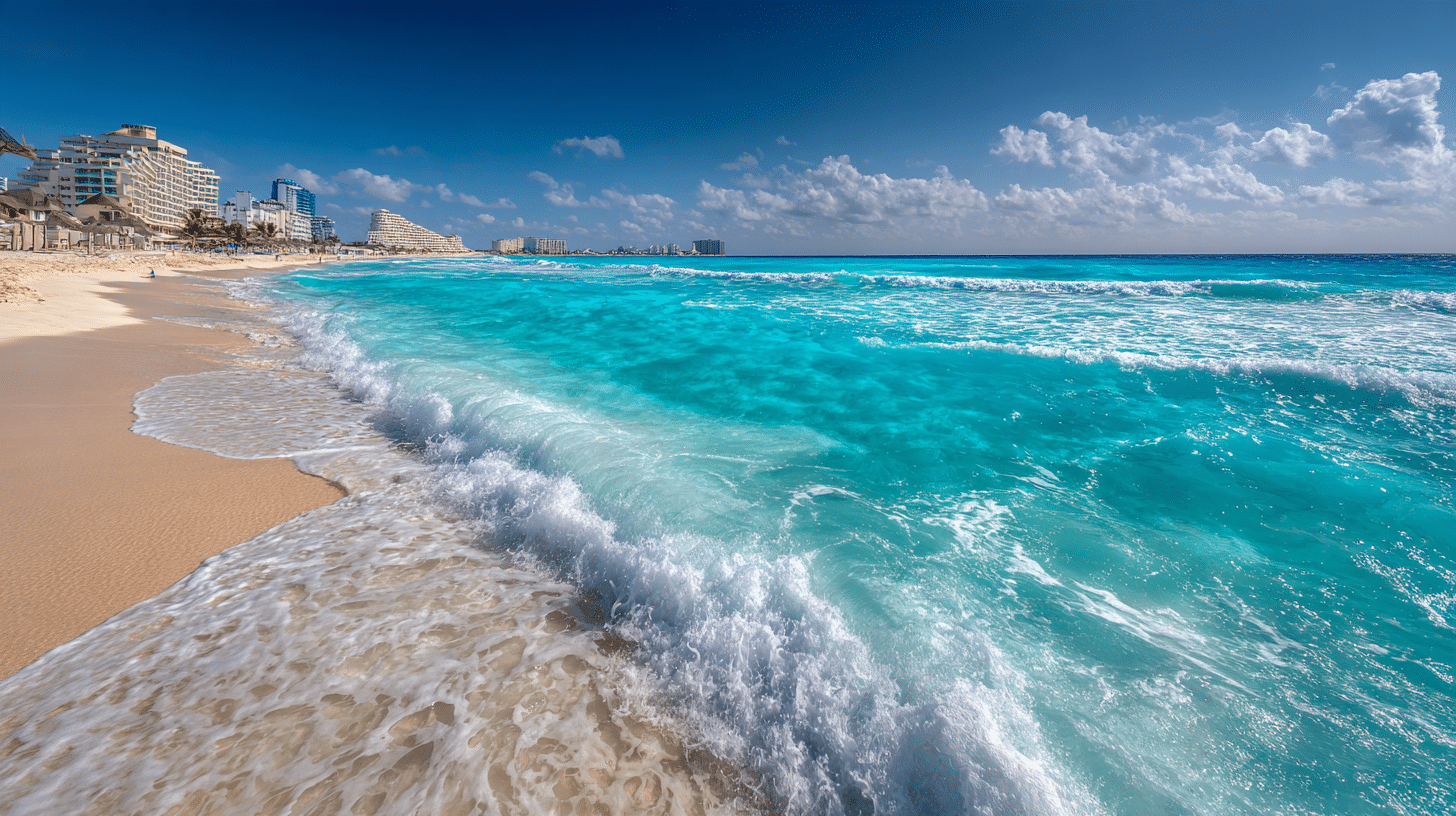 Photorealistic travel scene illustrating is it safe to travel to cancun — Is It Safe to Travel to Cancun? 7 Smart Safety Tips
