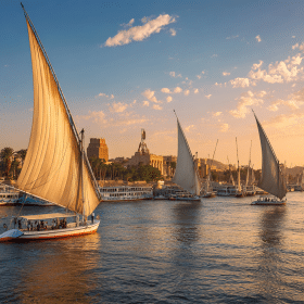 Photorealistic travel scene illustrating is it safe to travel to egypt — Is It Safe to Travel to Egypt? 10 Expert Safety Tips