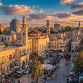 Photorealistic travel scene illustrating is it safe to travel to israel — Is It Safe to Travel to Israel? 7 Vital Safety Tips