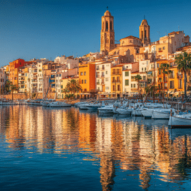 Photorealistic travel scene illustrating spain national football team vs france national football team stats — Spain vs France Stats: 7 Powerful Facts Fans Love