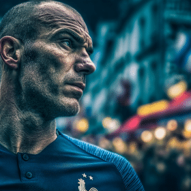 Photorealistic travel scene illustrating zidane france football — Zidane France Football: 7 Unforgettable Legend Moments